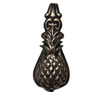 Vintage Silver Tone Pineapple Motif Pendant for Necklace DIY Retro Jewelry